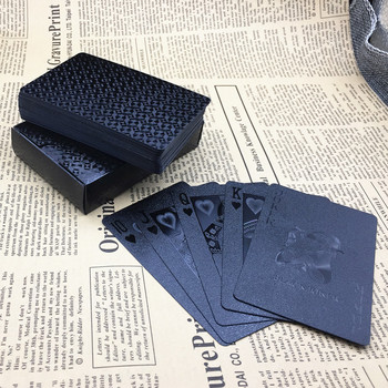 Нови пластмасови покер водоустойчиви карти с 1 тесте от черно злато, подарък за семейна игра L474
