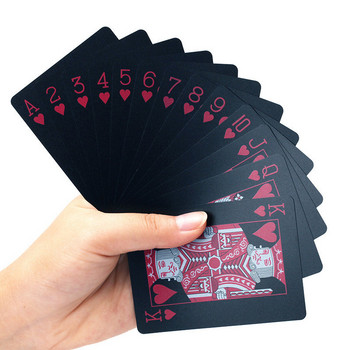 Ποιοτικό αδιάβροχο PVC πλαστικό σετ καρτών Trend 54 τμχ Deck Poker Classic Magic Tricks Tool Pure Black Magic Box σε συσκευασία