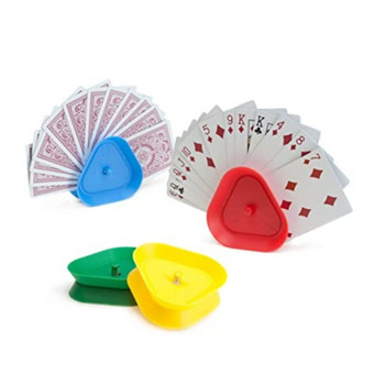 4 τεμ./σετ Τριγωνικού σχήματος Hands-free Θήκη για κάρτες παιχνιδιού Επιτραπέζιο κάθισμα πόκερ