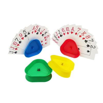4 vnt./komplektas Trikampio formos laisvų rankų įranga žaidimų kortelių laikiklis stalo žaidimo pokerio kėdutė