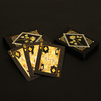 2021 г. Нов пристигащ дизайн Златно фолио Роза Пакет Покер Гладка, устойчива на износване 100% PVC карта за игра Магически трикове Бакара Подарък