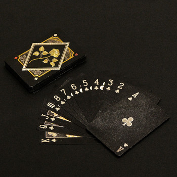 2021 г. Нов пристигащ дизайн Златно фолио Роза Пакет Покер Гладка, устойчива на износване 100% PVC карта за игра Магически трикове Бакара Подарък