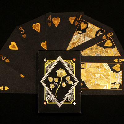 2021 New Arrive Disain Gold Foil Rose Pakett Poker Sujuv Kulumiskindel 100% PVC Mängukaart Magic Tricks Baccarati kingitus