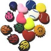 10 ΤΕΜ Πλαίσιο καρδιάς ρακέτα τένις ήλιος αποσβεστήρες κραδασμών κινούμενα σχέδια ρακέτα τένις Animas