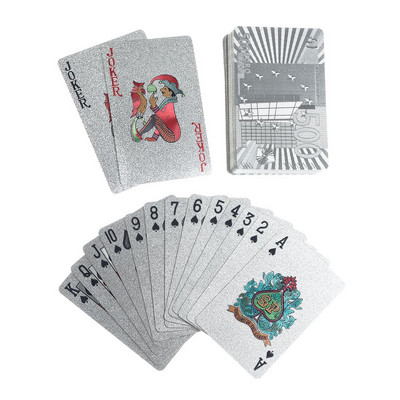 Αδιάβροχο χρυσό 24 καρατίων Πλαστικό παιχνίδι πόκερ Πακέτο πόκερ με φύλλο αλουμινίου μαγικών καρτών Συλλογή δώρων με κάρτες Επιτραπέζιο παιχνίδι τυχερών παιχνιδιών