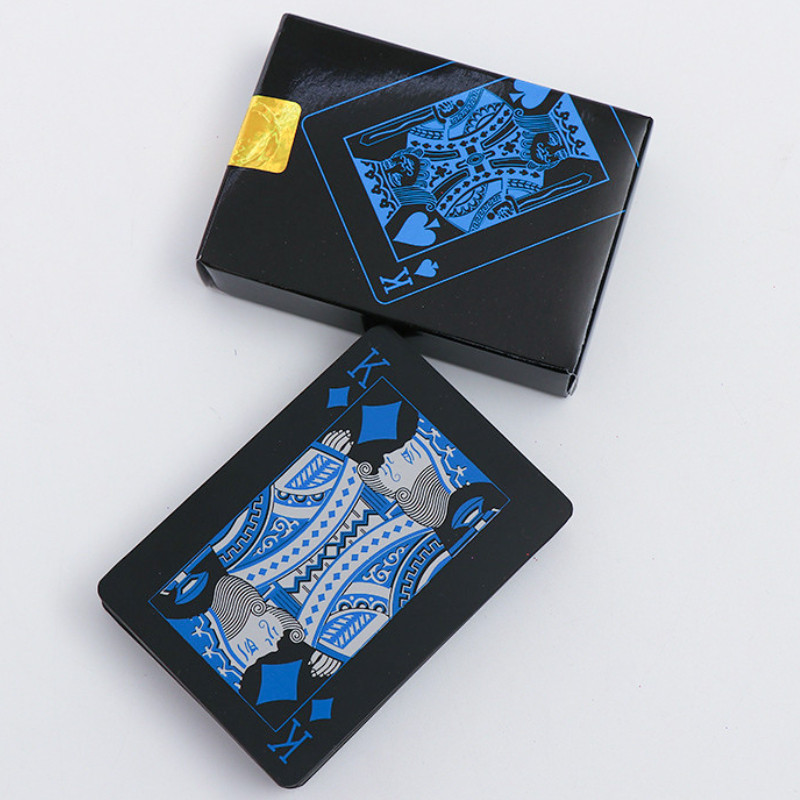 1 pakiga must PVC pokkerikaardid Mängukaardid Kodu Lauamäng Pere kingitus Mängimine veekindel värviline pokker набор для покера