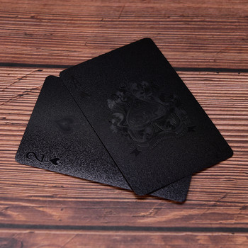 Ζεστό! Τυποποιημένα τραπουλόχαρτα Πλαστικές κάρτες Αδιάβροχες Μαύρες Κάρτες Πόκερ Συλλογή Black Diamond