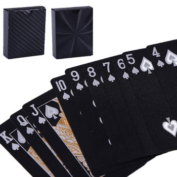 1Pc 100% Plastic Black Poker Αδιάβροχη Έγχρωμη Κάρτα Εκτύπωσης Επιτραπέζιο παιχνίδι Καζίνο Κάρτες παιχνιδιού Ταρώ Πολυτελή αξεσουάρ δώρου