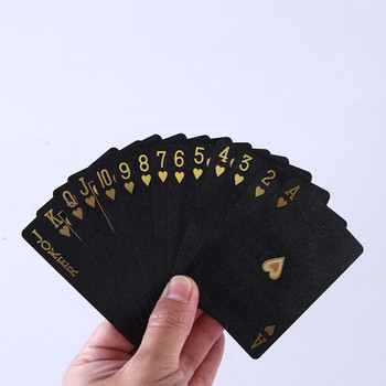 1Pc 100% Plastic Black Poker Αδιάβροχη Έγχρωμη Κάρτα Εκτύπωσης Επιτραπέζιο παιχνίδι Καζίνο Κάρτες παιχνιδιού Ταρώ Πολυτελή αξεσουάρ δώρου