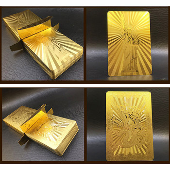 Νέο χρυσό άγαλμα της ελευθερίας Χρυσά τραπουλόχαρτα αδιάβροχο πλαστικό πόκερ PET/PVC