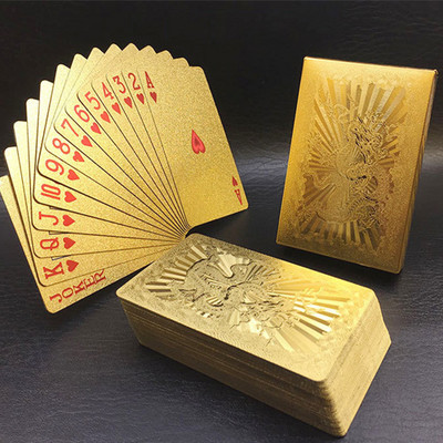 Noua Statuie a Libertății din aur Cărți de joc aurite Poker din plastic PET/PVC rezistent la apă