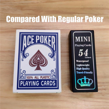 54 κάρτες/τράπουλα Νέο σχέδιο Μπακαρά Πλαστικό Αδιάβροχο Μίνι Μαύρο Παιχνίδι Κάρτες Τέξας Πόκερ Κάρτες επιτραπέζιων παιχνιδιών