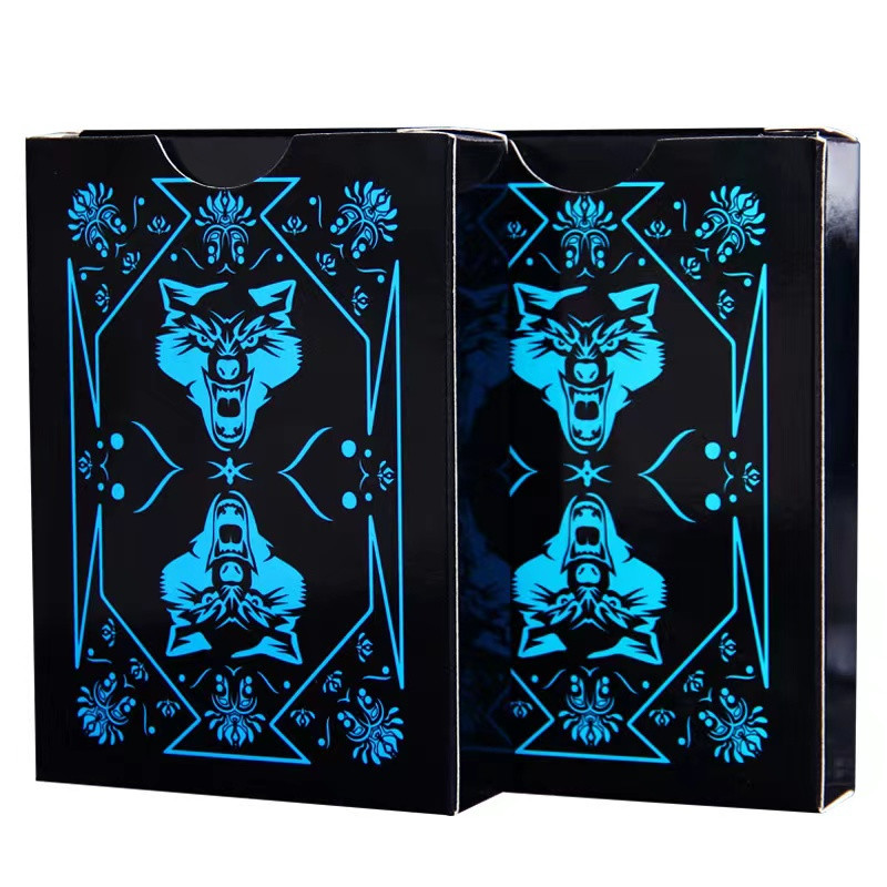 54db Kártyák Vízálló PVC Pure Black Magic Dobozba csomagolt Műanyag Játékkártya Szett Pakli Póker Klasszikus Varázstrükkök Eszköz Társasjáték