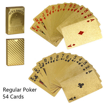 36 κάρτες/Deck Russia Σετ πόκερ 24K Golden Foil Κάρτες παιχνιδιού Πλαστικό PVC Αδιάβροχο Ανθεκτικό Standard карты игральные