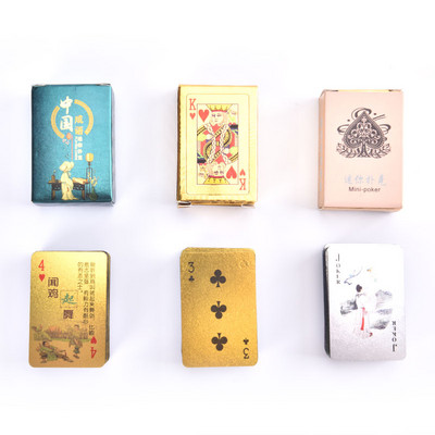 Сладки мини миниатюрни игри Покер МИНИ карти за игра 56X37 мм миниатюрни за кукли Аксесоар Куклена къща Декорация на дома Игра с карти