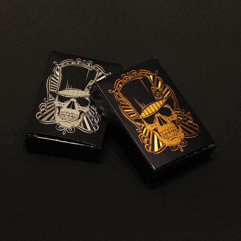 Skull Black Gold Poker 24K kullaga mängukaart veekindel sujuv meelelahutus lauamäng Gold Foil Poker joogipeomängu kingitus