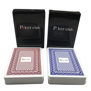Най-висок клас горещ покер комплект Глазура Водоустойчив Бакара Тексас Холдем Пластмасови PVC карти за игра Червен/Син PVC Покер Клуб Настолни игри