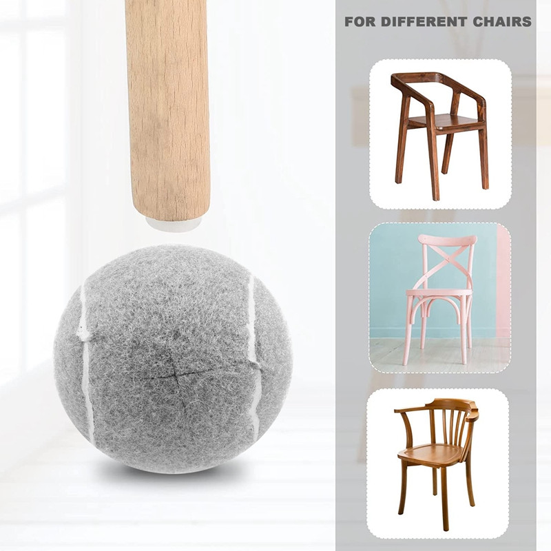 2 bucăți minge de tenis Walker pretăiate pentru picioarele mobilierului și protecția podelei, acoperire cu pâslă rezistentă, de lungă durată