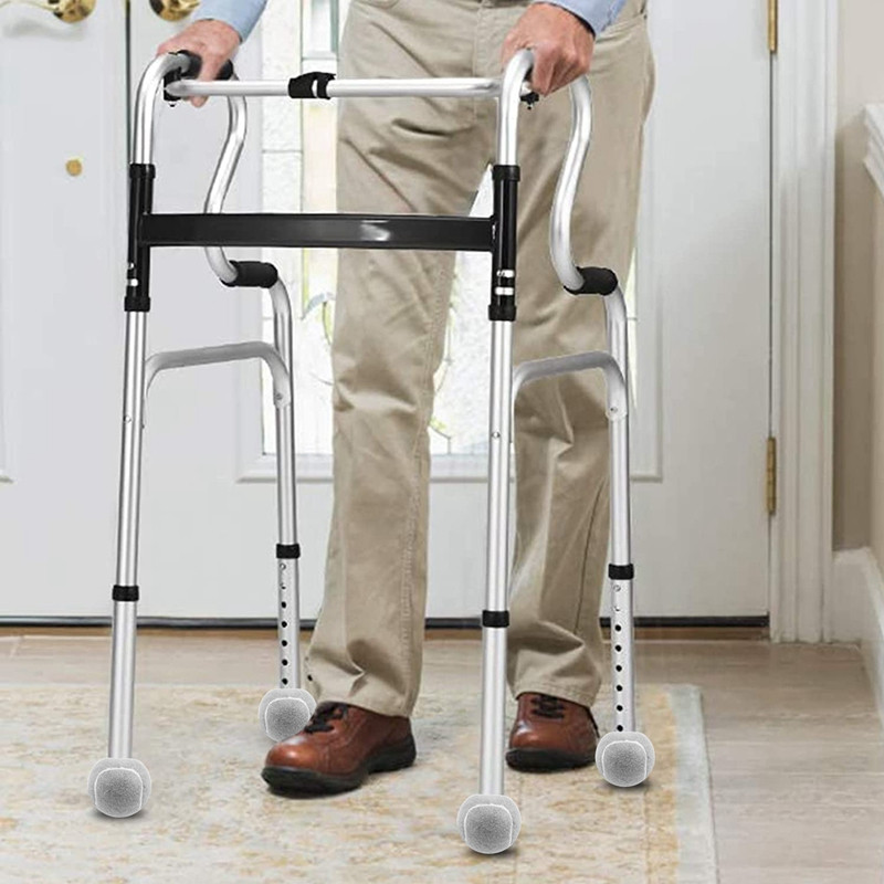 2 bucăți minge de tenis Walker pretăiate pentru picioarele mobilierului și protecția podelei, acoperire cu pâslă rezistentă, de lungă durată