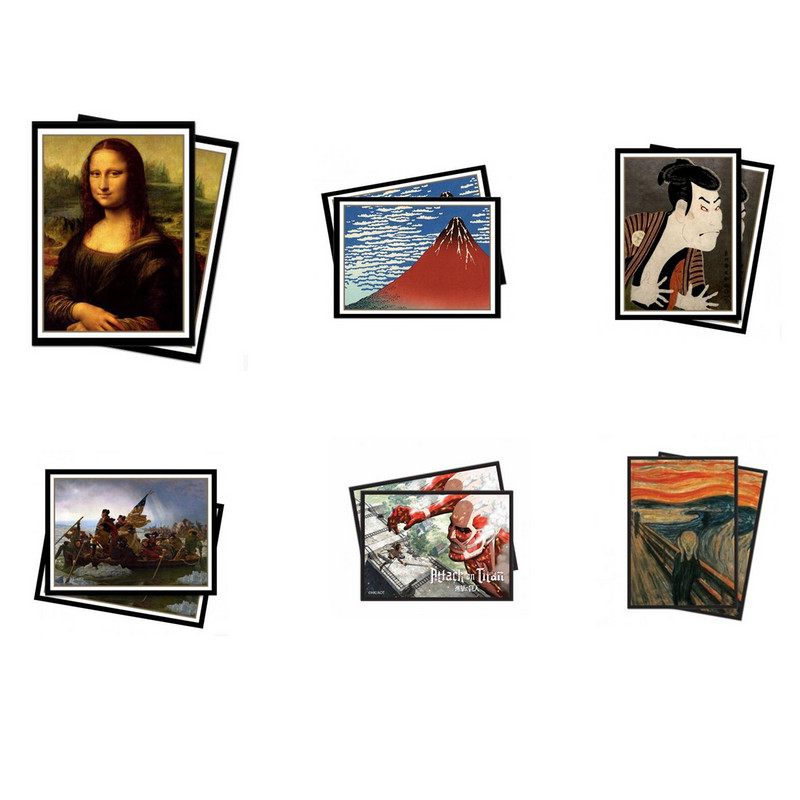 Jaapani kunstiteos The Great Wave Kanagawa kaardiümbristest, kauplemiskaartide kaitsja standardkaartide kaitsekate 66x91 mm