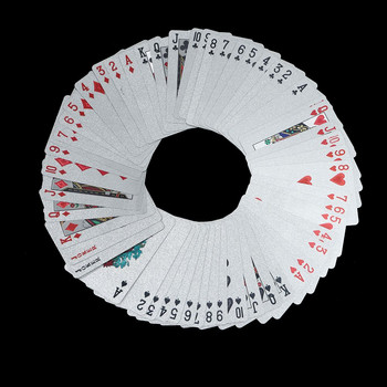 1 комплект 24-каратово злато карти за игра Пластмасова покер игра Забавлявайте покери Магически карти Водоустойчива колекция подаръци от карти Хазартна настолна игра