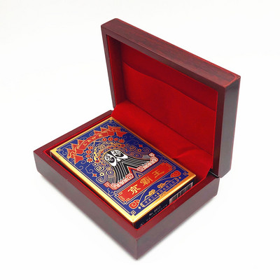 1 komplekt Hiina Pekingi ooperi pokkerikaarte puidust karbiga Classic Collection Lauamäng Mängukaardid Kingitused L706