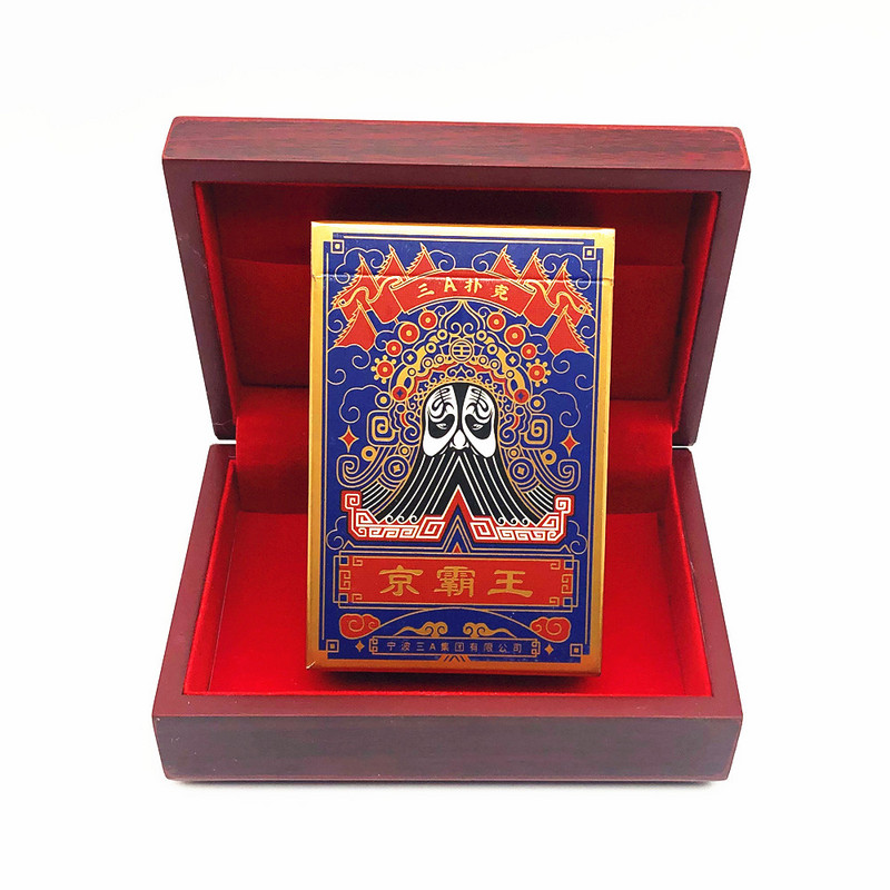 1 készlet kínai pekingi opera pókerkártyák fadobozzal Klasszikus kollekció Társasjáték Játékkártya Ajándékok L706