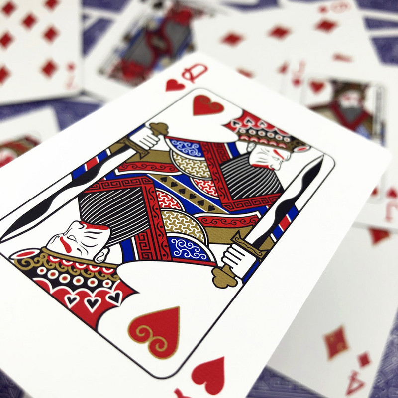 1 készlet kínai pekingi opera pókerkártyák fadobozzal Klasszikus kollekció Társasjáték Játékkártya Ajándékok L706