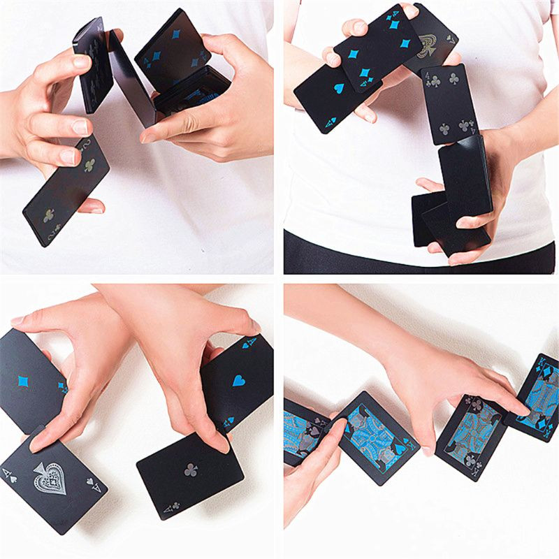 PVC matt átlátszatlan játékkártya külföldi játékok műanyag társasjáték kártya Texas fekete Póker tarot kártyák játékkártya társasjáték