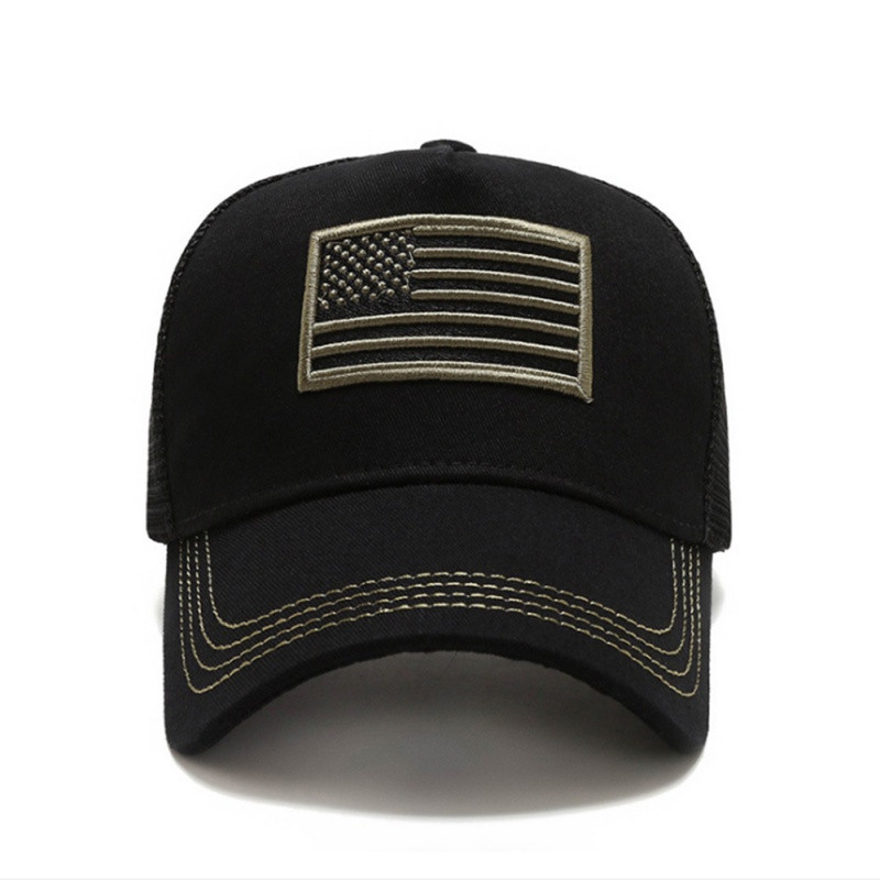 Puhast puuvillast pestud riigilipuga tikitud pesapallimüts Tennisekübar rannamüts välitingimustes spordimüts