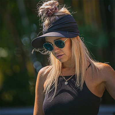 Tennis Hat 2023 Women`s Summer Sun Hat New Ladies Ponytail Beach Hat Elastic Sunscreen Hats for Female Comfortable Solid Hats