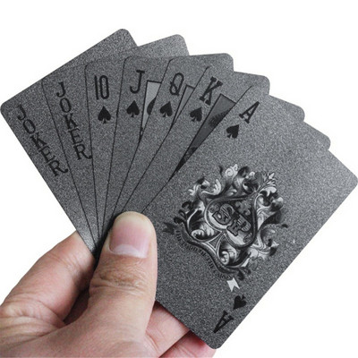 Black Poker Deck Plastic Playing Cards Lauamängud Speelkaarten Plastic Cards