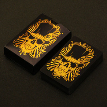 Skull Black Gold Poker 24K χρυσό Αδιάβροχο Smooth Entertainment Επιτραπέζιο παιχνίδι Gold Foil Poker Drinking Party Game