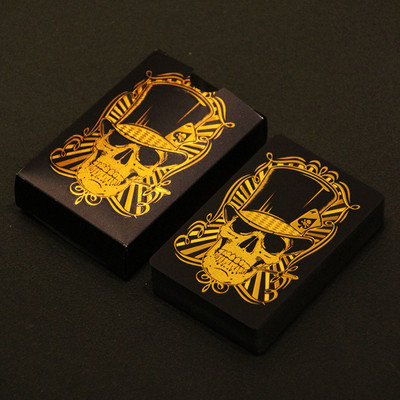 Skull Black Gold Poker 24K Arany Játékkártya Vízálló Smooth Entertainment Társasjáték Arany Fóliás Póker ivóparti Játék Ajándék