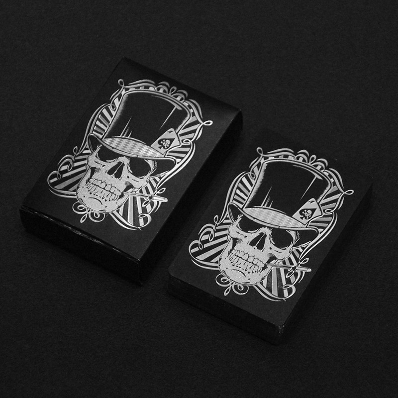 Skull Black Gold Poker 24K Arany Játékkártya Vízálló Smooth Entertainment Társasjáték Arany Fóliás Póker ivóparti Játék Ajándék