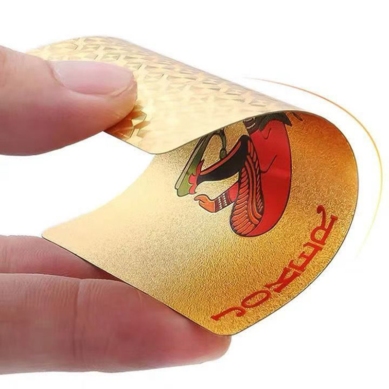 Cărți de joc din aur de 24K, rezistente la apă, model USD EUR, folie de argint, cărți de poker, joc de masă, în aer liber, cărți magice din plastic, 55 buc.
