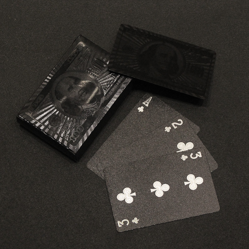 Carte de joc din aur de 24K Poker Folie de aur de înaltă calitate Carte de joc netedă rezistentă la apă Dolari SUA Trucuri de magie din Texas Joc de masă