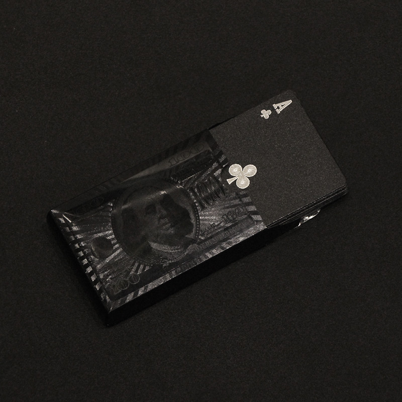 Carte de joc din aur de 24K Poker Folie de aur de înaltă calitate Carte de joc netedă rezistentă la apă Dolari SUA Trucuri de magie din Texas Joc de masă