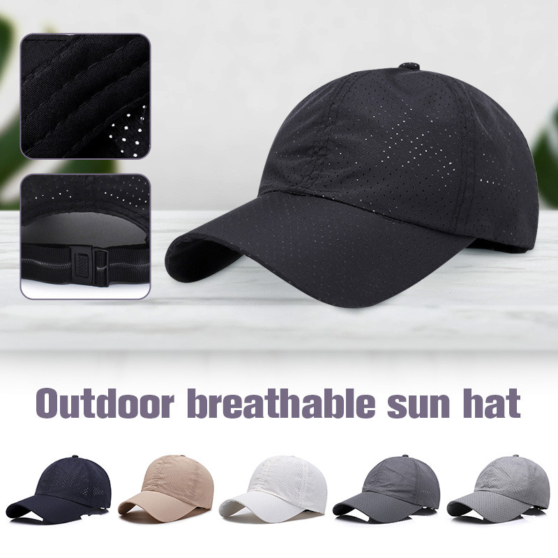 Vyrai Moteriška tinklinė sportinė beisbolo kepurė Greitai džiūstanti kvėpuojanti Snapback teniso kepurė lauke Žygio bėgimo vasaros kepurė nuo saulės juoda/balta