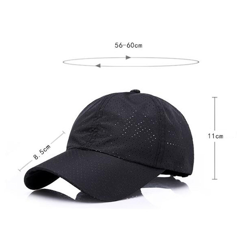 Vyrai Moteriška tinklinė sportinė beisbolo kepurė Greitai džiūstanti kvėpuojanti Snapback teniso kepurė lauke Žygio bėgimo vasaros kepurė nuo saulės juoda/balta