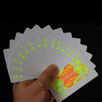 Παιγνιόχαρτο Αδιάβροχες Κάρτες Πόκερ PVC Κλασικές Φθορίζουσες Κάρτες Πόκερ Καινοτομία Εργαλεία παιχνιδιού πόκερ για οικογενειακό πάρτι παιχνιδιών