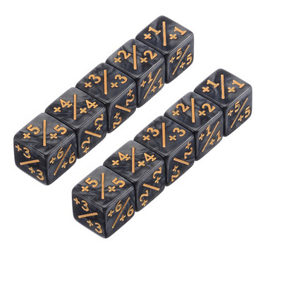 10 gab. 16 mm 6 sānu kauliņu skaitītāji +1/-1 kauliņu kauliņi bērniem rotaļlietu skaitīšanas kauliņi MTG, Magic The Gathering, kāršu spēlēm, žetoniem un lojalitātes kauliņiem