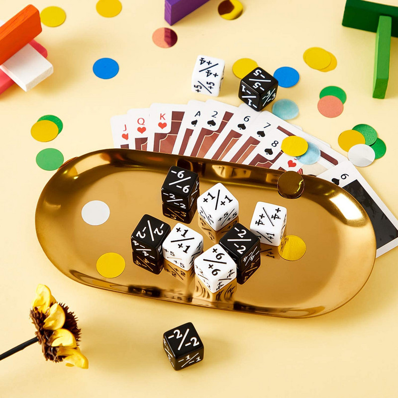 10 gab. 16 mm 6 sānu kauliņu skaitītāji +1/-1 kauliņu kauliņi bērniem rotaļlietu skaitīšanas kauliņi MTG, Magic The Gathering, kāršu spēlēm, žetoniem un lojalitātes kauliņiem