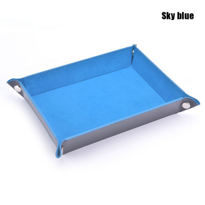 Salokāma kauliņu paliktņa kaste PU ādas saliekama sešstūra atslēgu uzglabāšana monētu kvadrātveida paplāte kauliņu galda galda spēles