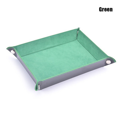 Salokāma kauliņu paliktņa kaste PU ādas saliekama sešstūra atslēgu uzglabāšana monētu kvadrātveida paplāte kauliņu galda galda spēles