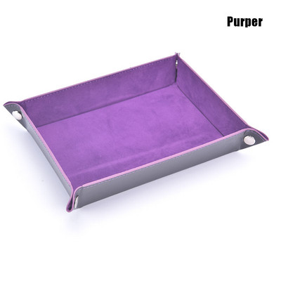 Salokāma kauliņu paliktņa kaste PU ādas saliekama sešstūra atslēgu uzglabāšana monētu kvadrātveida paplāte kauliņu galda galda spēles