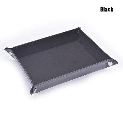 Salokāma kauliņu paliktņa kaste PU ādas saliekama sešstūra atslēgu uzglabāšana monētu kvadrātveida paplāte kauliņu galda galda spēles