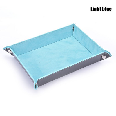 Salokāma kauliņu paliktņa kaste PU ādas saliekama sešstūra atslēgu uzglabāšana monētu kvadrātveida paplāte kauliņu galda galda spēles