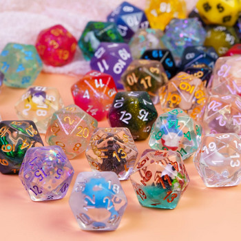 Poludie 10Pcs/Set DND Random Color Dice Bulk D4 D6 D8 D10 D% D12 D20 Polyhedral Dice for Role Playing Board Game MTG D&D RPG