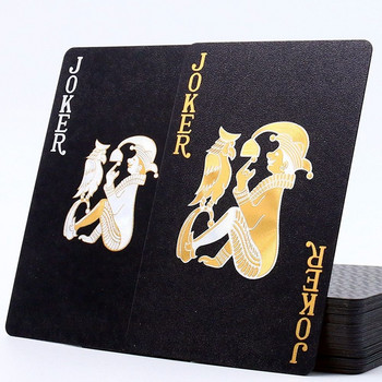 Δώρο PVC 100% Plastic Luxury Καζίνο Κάρτες Έγχρωμης εκτύπωσης Επιτραπέζιο παιχνίδι μαύρο πόκερ